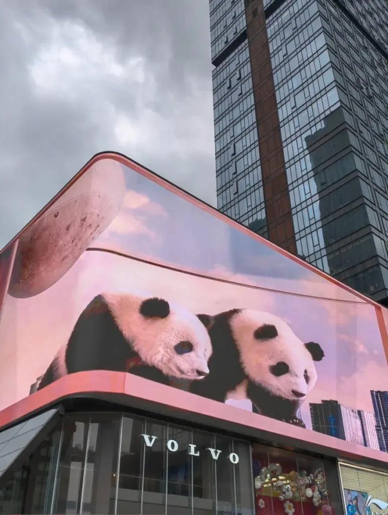 Chengdu Taikoo Li 3D naked eye screen panda