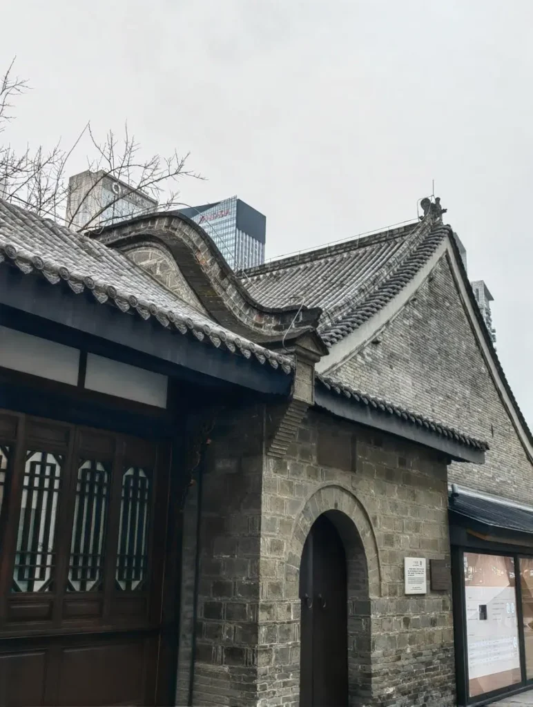 Street view of the ancient building of Guangdong Guild Hall in Taikoo Li, Chengdu