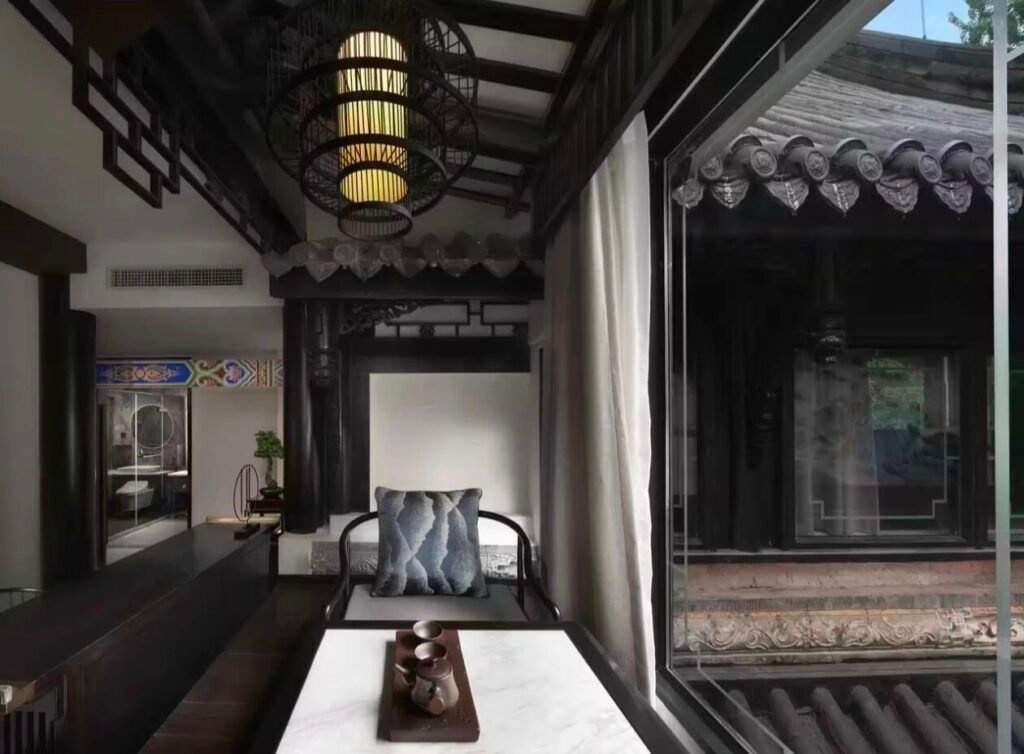 Chengdu Huajiantang Sansheng Residence Kongling Pavilion King Bed Room Coffee Table