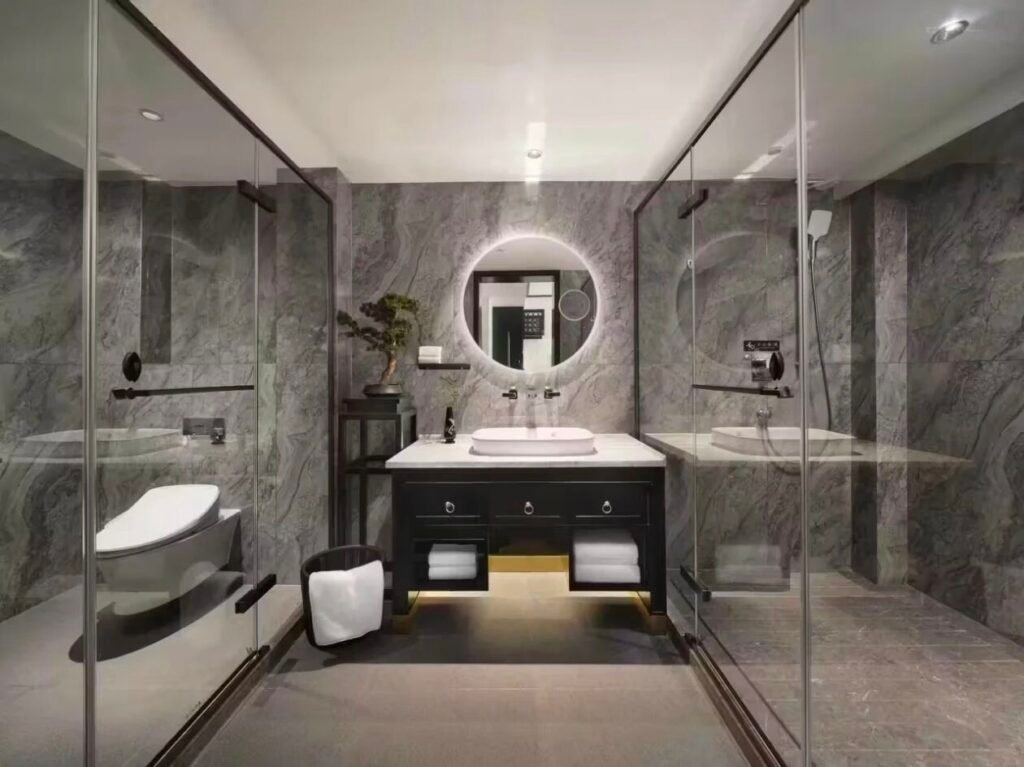 Chengdu Huajiantang Sansheng Residence Kongling Pavilion King Room Bathroom