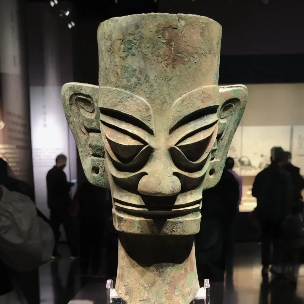 Bronze head at Chengdu Sanxingdui Museum