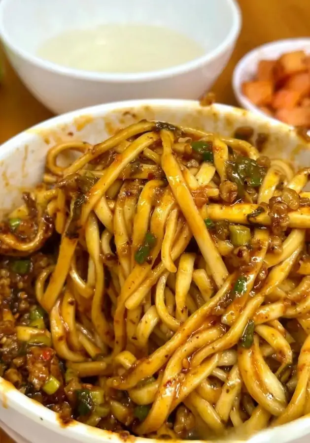 Chengdu yan ge Vegetarian Pepper Noodle Noodle Restaurant's dry mixed vegetarian pepper mixed sauce noodles