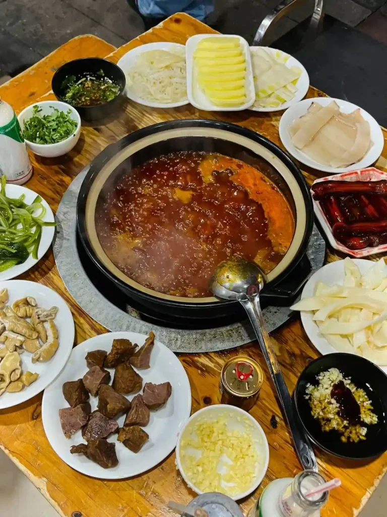 Spicy Sichuan hot pot perfect for warming up during the best time to visit Chengdu in winter