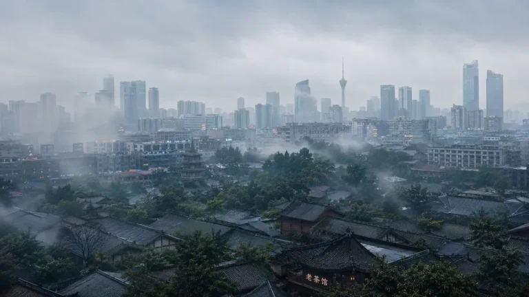 Chengdu weather overcast skyline