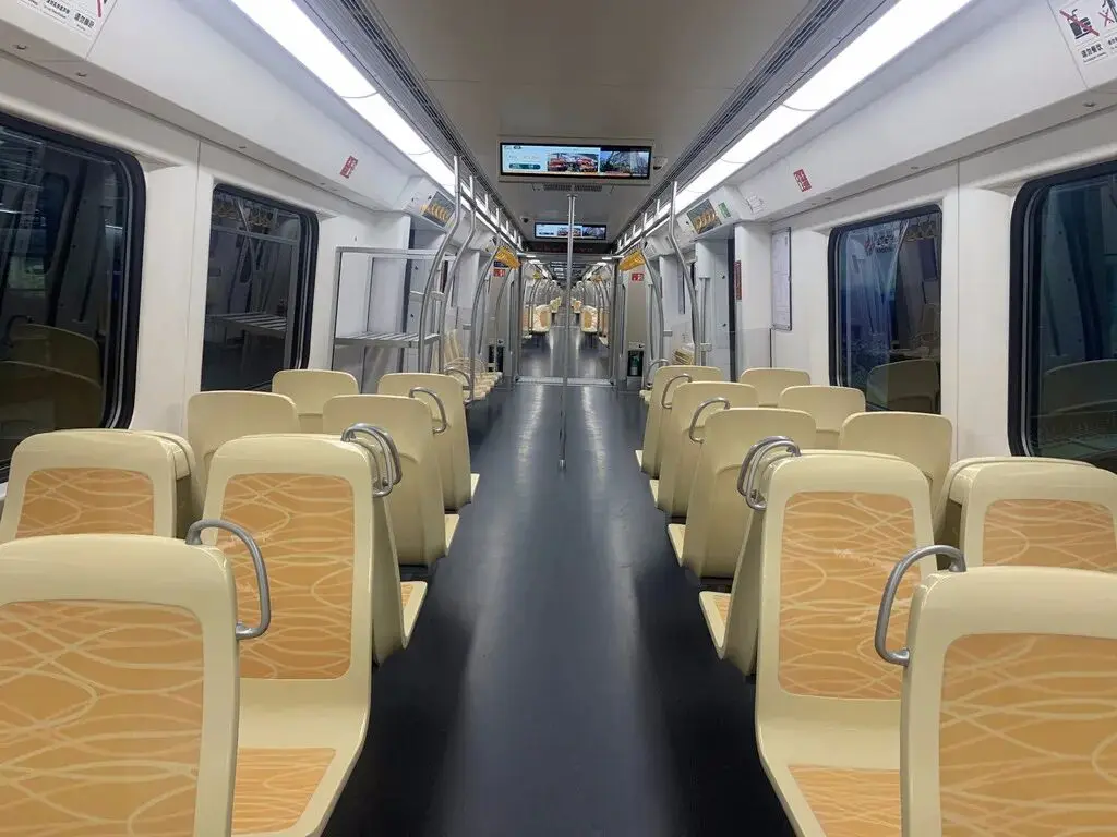 Chengdu airport metro Line 18 train with bilingual signage