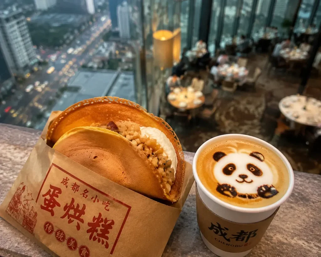 Street pancake versus hotel panda latte art chengdu luxury hotels comparison